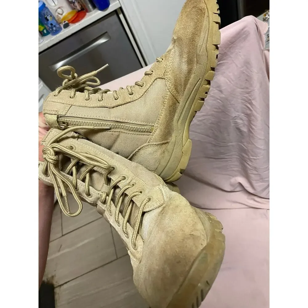 Tan Side Zip Response Gear Tactical Boots Size 7.5